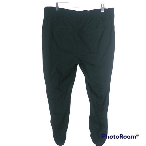 TORRID BLACK STRETCH POPLIN RUCHED CROP PANTS CASUAL ATHLETIC SIZE 10 - Picture 4 of 7
